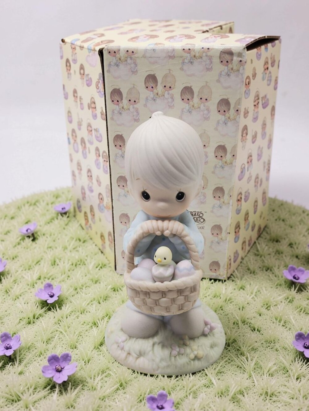 vintage 1987 enesco precious moments wishing you a basket full of blessings figu